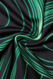 Grün Sexy Print Patchwork O-Ausschnitt Bleistiftrock-Kleider