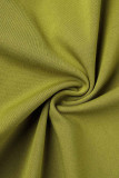 Bläck Grön Casual Solid Patchwork Hooded Collar Långärmad Två delar