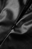 Черные сексуальные однотонные лоскутные платья с юбкой-карандашом на бретелях