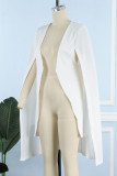 Svart Casual Elegant Solid Patchwork Cardigan Krage Ytterkläder