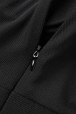 ブラック セクシー ソリッド パッチワーク シースルー 非対称カラー スキニー ジャンプスーツ