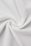 Cardigã com gola em patchwork liso branco elegante e casual