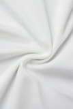 Witte sexy stevige patchwork veren Hot Drill O-hals kokerrok Grote maten jurken