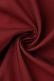 Fibbia patchwork con stampa casual rossa con cintura Tute dritte