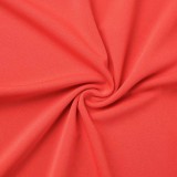 赤いセクシーな無地中空高開口部ワンショルダー ペンシル スカート ドレス