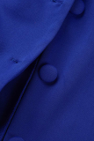 Catene di perforazione calde solide sexy blu variopinte Vestiti dal pannello esterno di matita del collare di turndown