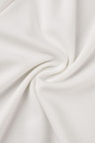 Combinaisons décontractées élégantes solides patchwork demi col roulé droite blanc