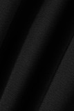 Bottoni patchwork con fasciatura solida nera sexy senza schienale colletto con risvolto manica lunga in due pezzi
