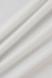 Macacão esportivo branco casual patchwork sólido com zíper com zíper