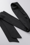 Черные сексуальные сплошные лоскутные оборки на тонких бретельках прямые комбинезоны