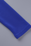 Bunte blaue reizvolle feste heiße Bohrketten-Umlegekragen-Bleistift-Rock-Kleider
