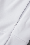 Белые сексуальные сплошные выдолбленные платья с высоким вырезом на одно плечо и юбкой-карандаш