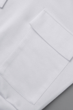 Colletto con cerniera lampo patchwork solido bianco a maniche lunghe in due pezzi