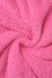 Robes de jupe crayon à col rond en patchwork uni de rue rose