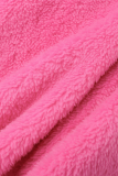 Vestidos de saia lápis com decote em O e patchwork sólido rosa Street