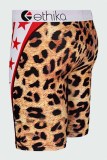 Estampa de leopardo Sexy Estampa Patchwork Letra Cintura Baixa Lápis Parte de Baixo