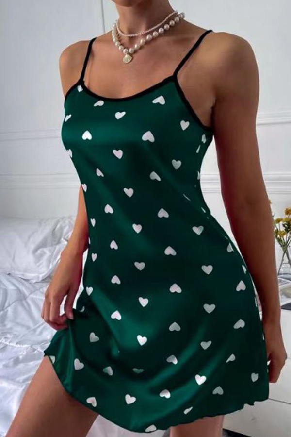 Groene sexy zoete print patchwork Valentijnsdag lingerie