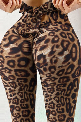Sportbekleidung mit Leopardenmuster, Bandage, Patchwork