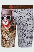 Pantalones de lápiz con estampado sexy de albaricoque con estampado de patchwork y letras a media cintura
