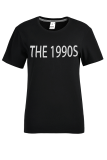 T-shirts à col rond et patchwork à imprimé vintage Street gris