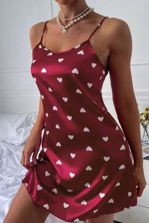 Bourgondische sexy zoete print patchwork Valentijnsdag lingerie