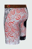 Rood Wit Sexy Print Patchwork Letter Mid Waist Pencil Bottoms