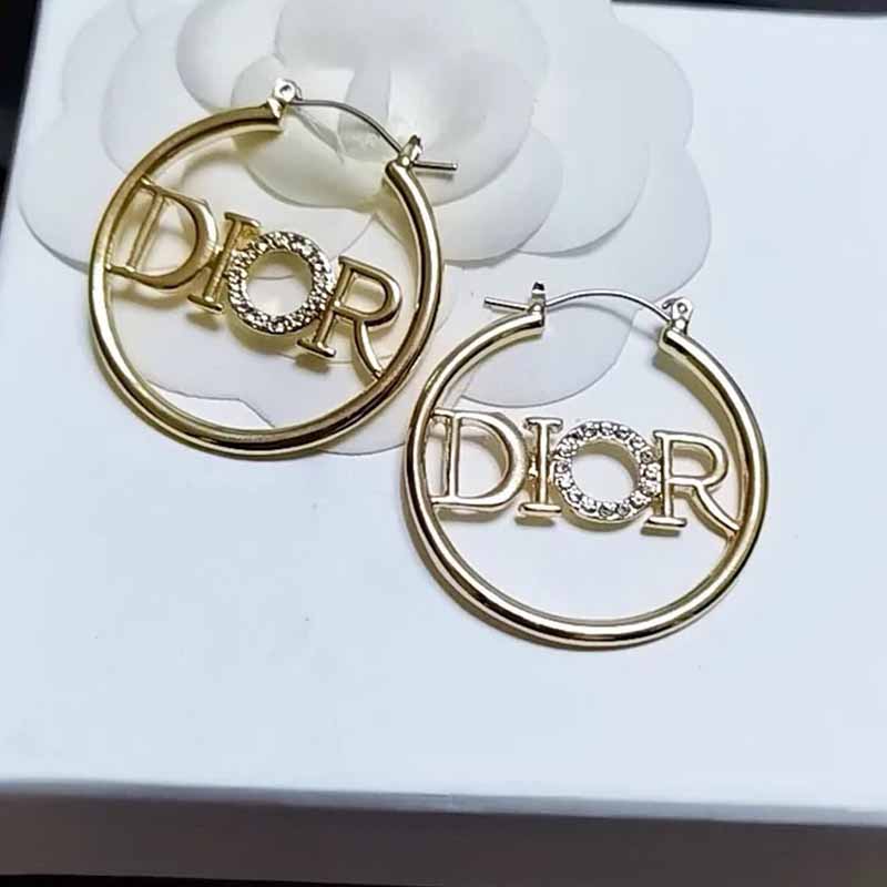 

Gold Street Letter Patchwork Rhinestone Earrings