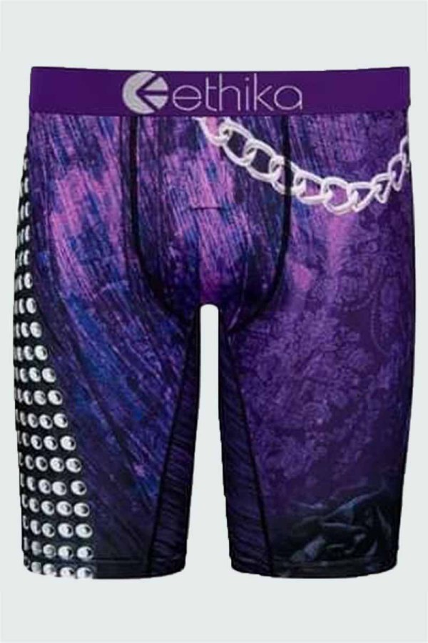 Pantaloni a matita a vita bassa con lettera patchwork viola con stampa sexy