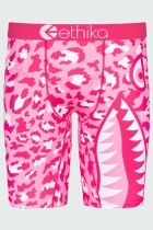 Pantalones de lápiz con letras de patchwork con estampado sexy rosa