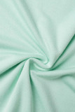 Blusas de patchwork com estampa casual verde grama