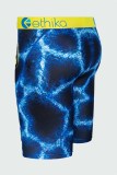 Blauw sexy print patchwork briefpotloodbroekje