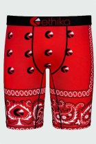 Pantalones de lápiz con letras de retazos con estampado sexy rojo