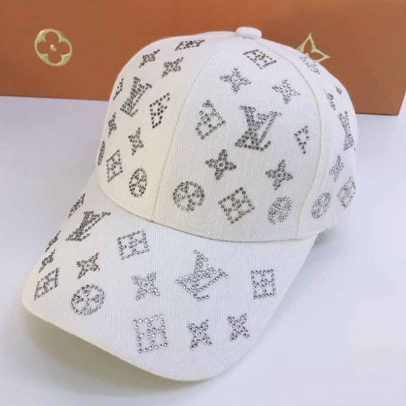 

White Street Letter Geometric Rhinestone Hat