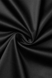 黒のセクシーなカジュアル プリント包帯印刷 V ネック ラップ スカート ドレス