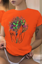 Orange Street Vintage T-shirts met patchwork en O-hals