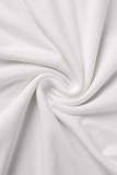 Branco Sexy Casual Patchwork Sólido Vestidos Manga Longa Gola Alta (Com Meias)