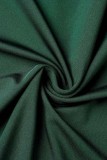 Vestidos de noite verdes sexy formais patchwork perfuração quente transparente gola alta