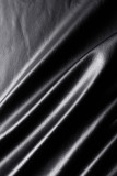 Zwart Casual Solid Patchwork Halve coltrui A-lijn Grote maten jurken