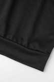 Black Casual Solid Basic O Neck Long Sleeve Dresses