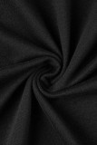 Zwarte casual stevige patchwork coltrui Grote maten jumpsuits
