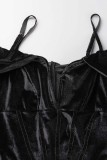 Бордовые сексуальные сплошные лоскутные платья с открытой спиной и длинными рукавами на плечах