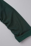 Зеленые сексуальные сплошные лоскутные платья с открытой спиной и длинными рукавами на плечах