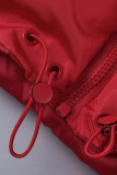 Rosa Casual Street Solid Patchwork Zipper Zipper Collar Tops