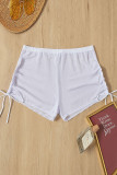 White Sexy Solid Draw String Frenulum See-through Swimming Pants