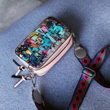 Red Casual Graffiti Patchwork Bags