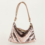Rose Red Casual Solid Sequins Patchwork Bags