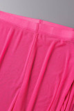 Светло-розовые сексуальные однотонные бинты в стиле пэчворк, прозрачные, с круглым вырезом, без рукавов, из двух частей