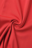 Patchwork de forage chaud sexy rouge robes de gaine de cou de perceuse chaude