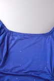 ブルゴーニュ カジュアル ソリッド パッチワーク スクエア カラー ワンステップ スカート ドレス