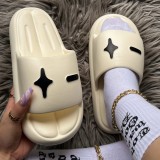 Cream White Casual Living Printing Round Comfortable Shoes
